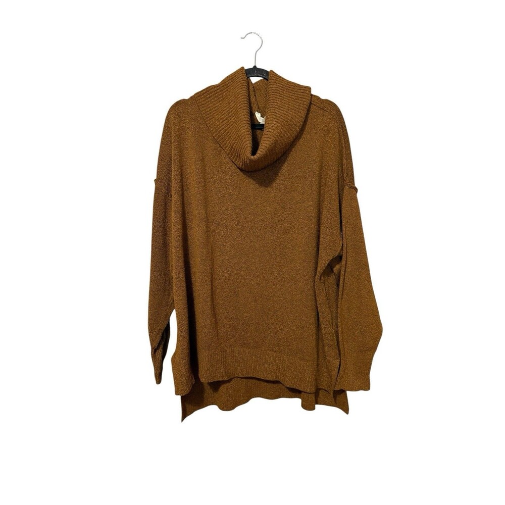 Terra And Sky Brown Cowl Neck Tunic Sweater Soft Knit 3X